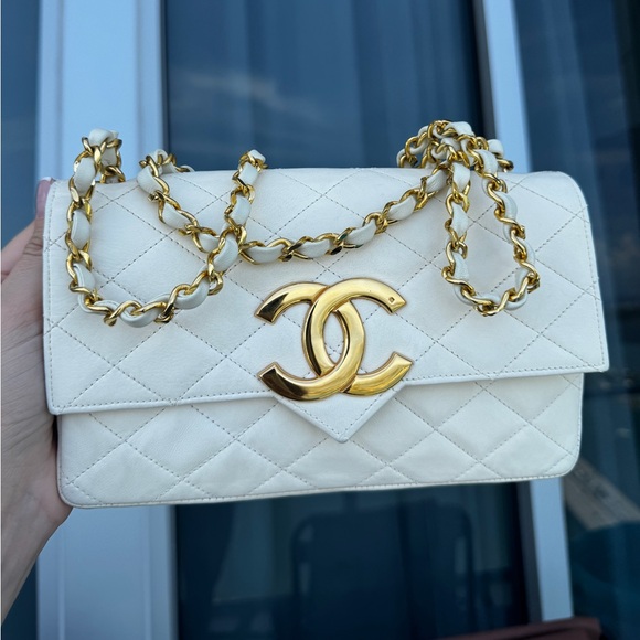 ❗️SALE❗️LOT 1288 24K gold plated chanel vintage mini flap with XL CC - Picture 5 of 14